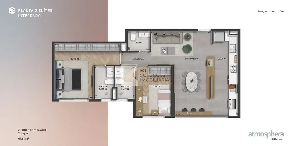 Apartamento, 2 quartos, 67 m² - Foto 3