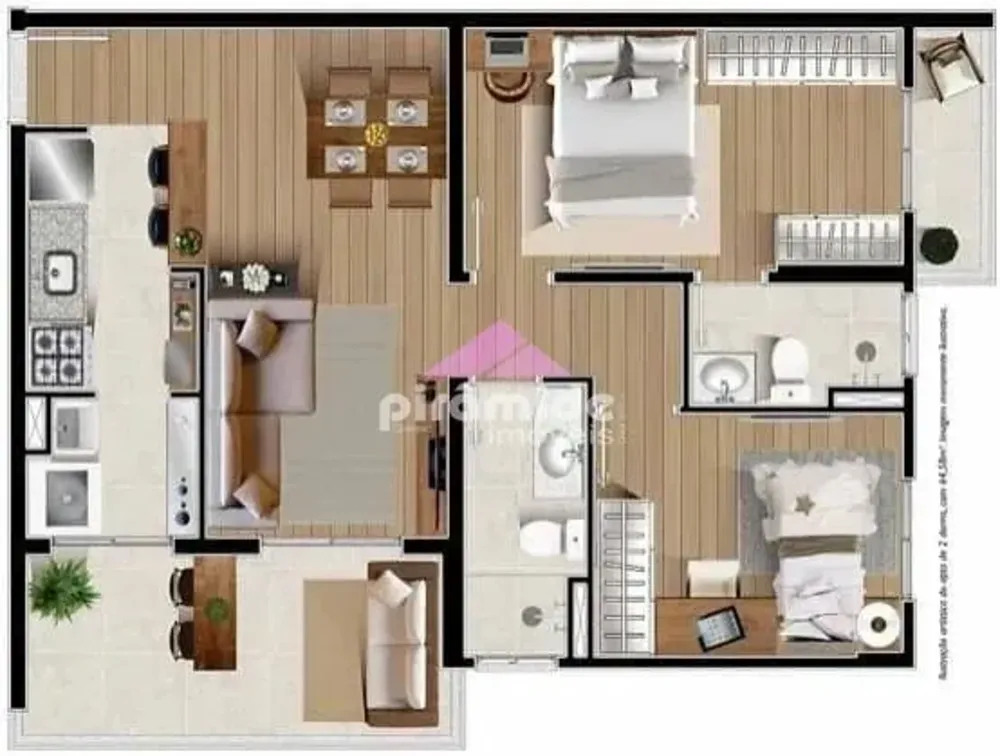 Apartamento, 2 quartos, 64 m² - Foto 1