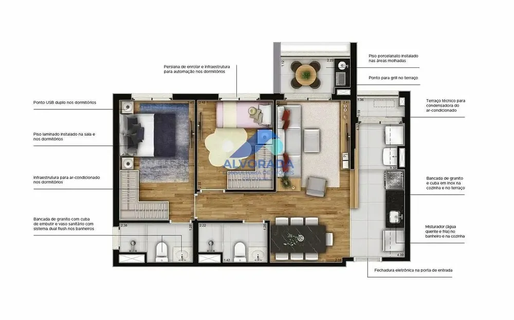 Apartamento, 2 quartos, 58 m² - Foto 3