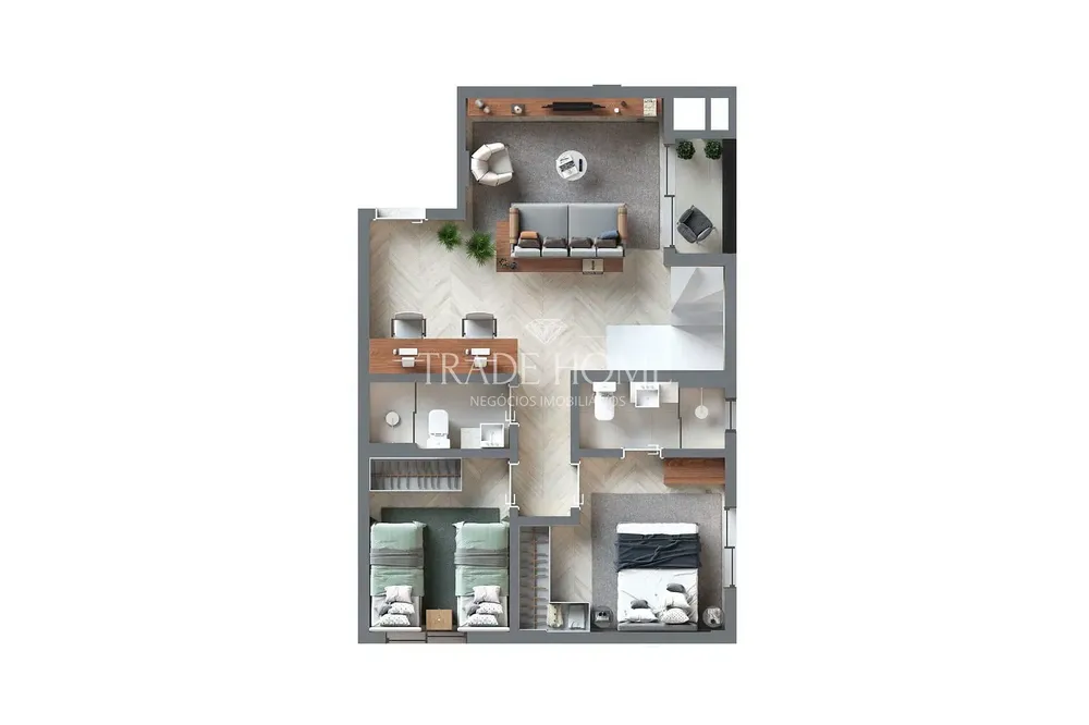 Apartamento, 3 quartos, 52 m² - Foto 3