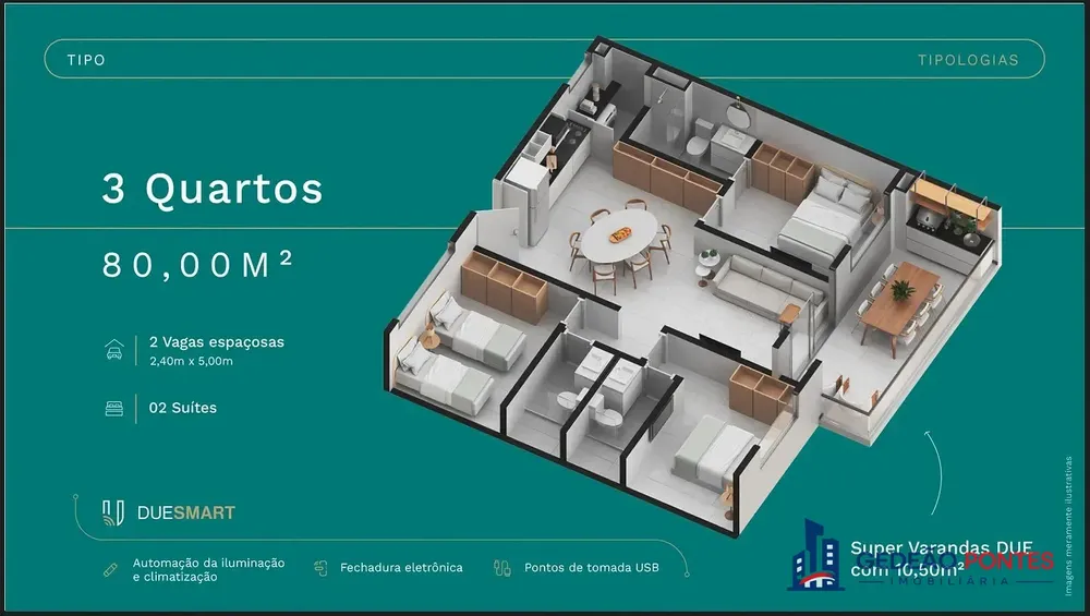 Flat/Apart Hotel, 3 quartos, 80 m² - Foto 2