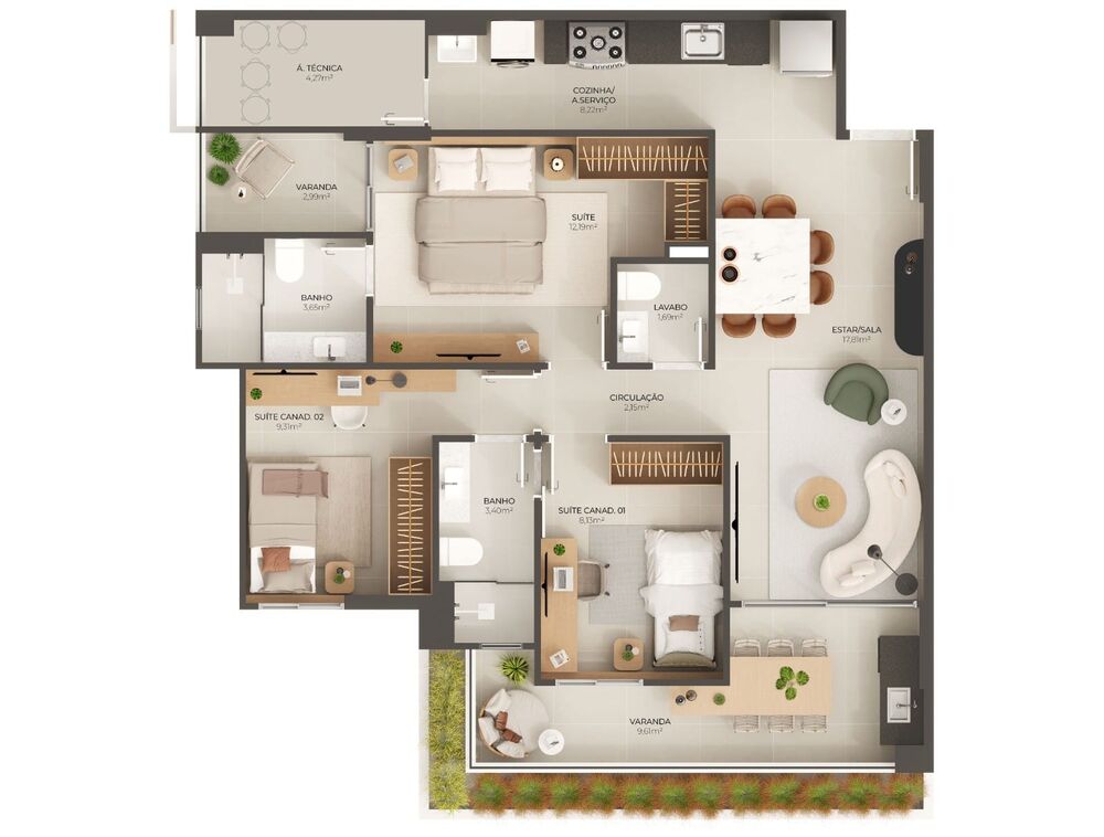 Apartamento à venda com 3 quartos, 162m² - Foto 6