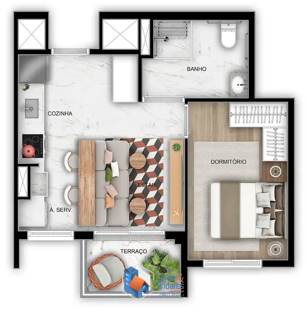 Apartamento, 2 quartos, 42 m² - Foto 3