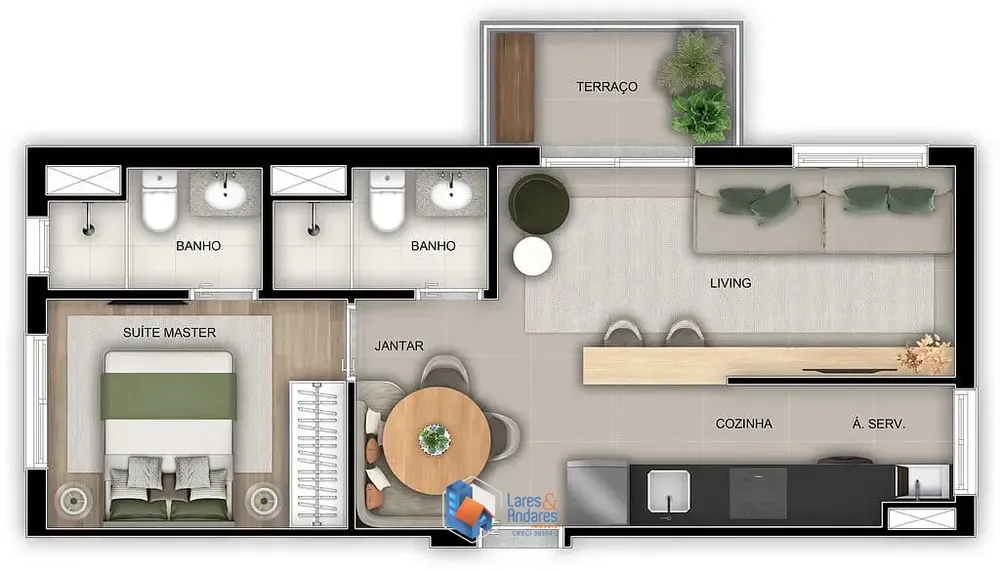 Apartamento, 2 quartos, 42 m² - Foto 2