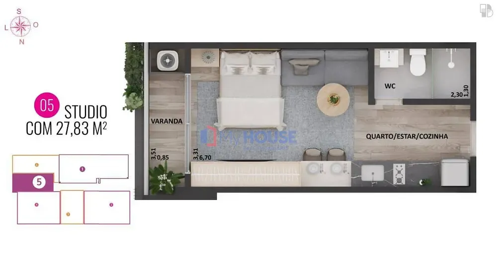 Apartamento, 1 quarto, 27 m² - Foto 7