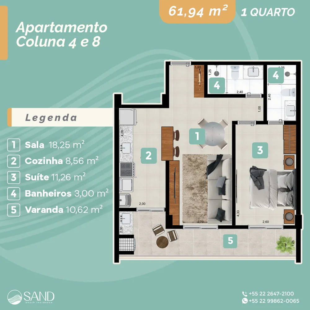 Apartamento, 1 quarto, 62 m² - Foto 6