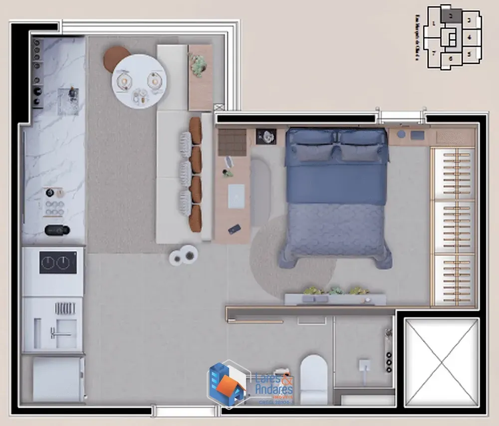 Apartamento, 2 quartos, 42 m² - Foto 2