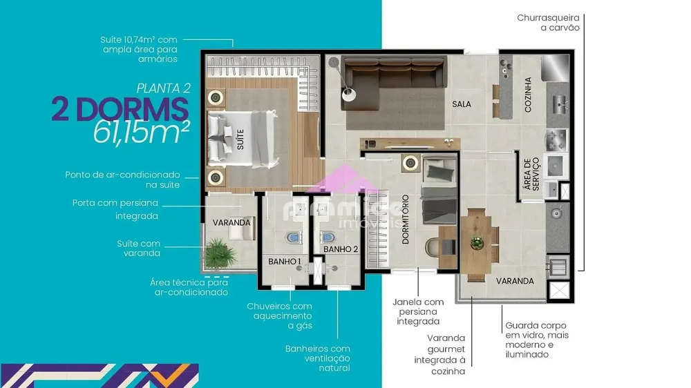 Apartamento, 2 quartos, 61 m² - Foto 4