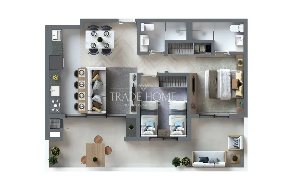 Apartamento, 3 quartos, 74 m² - Foto 1