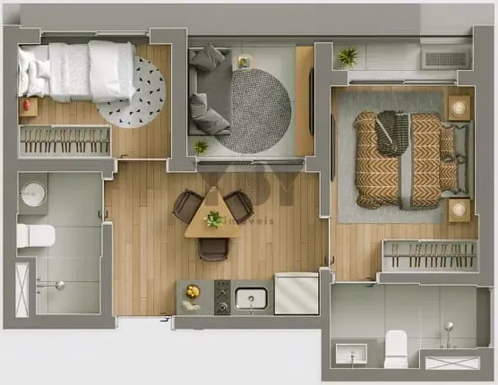 Apartamento, 2 quartos, 46 m² - Foto 1