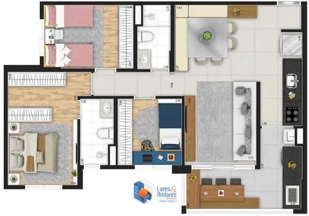 Apartamento, 3 quartos, 87 m² - Foto 4