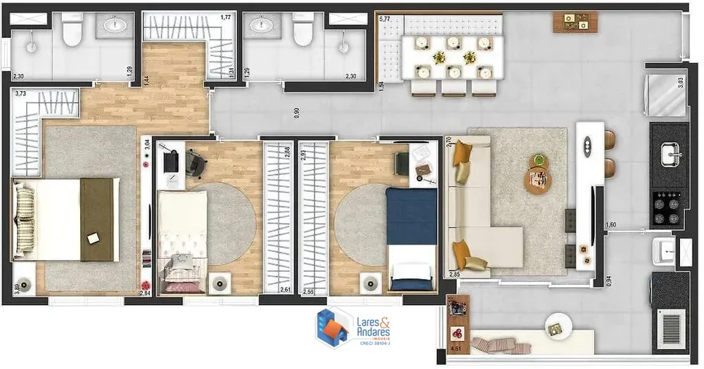 Apartamento, 3 quartos, 87 m² - Foto 8