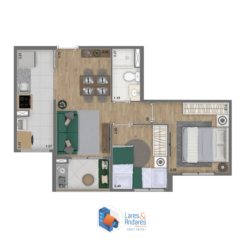 Apartamento, 2 quartos, 47 m² - Foto 8