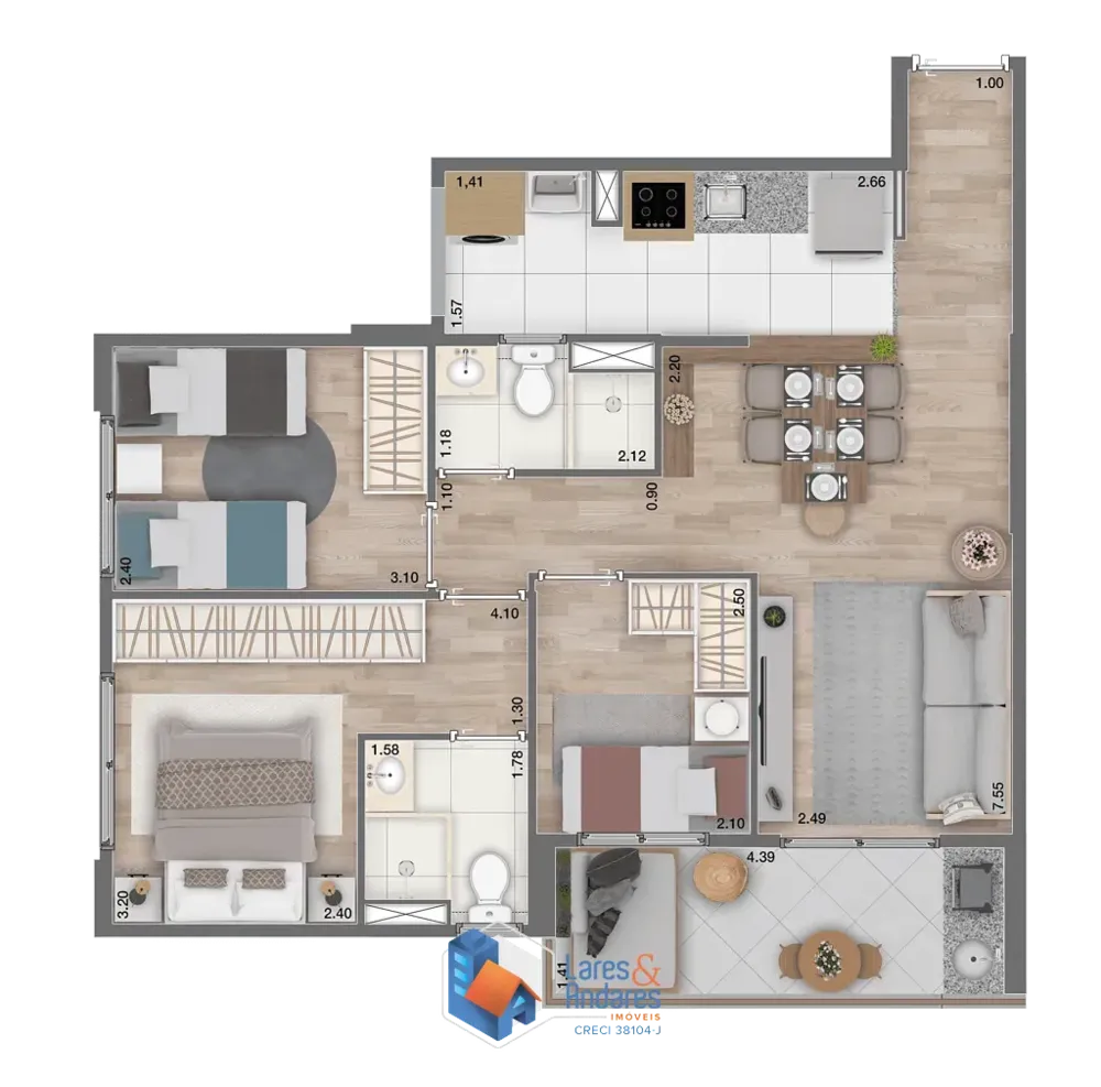 Apartamento, 2 quartos, 47 m² - Foto 1