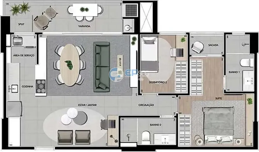Apartamento, 2 quartos, 90 m² - Foto 2