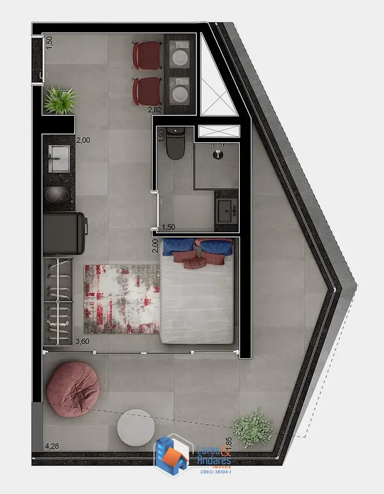 Apartamento, 1 quarto, 61 m² - Foto 5