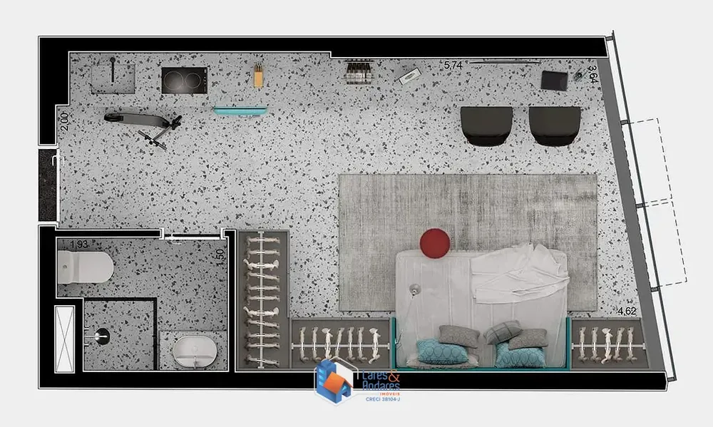 Apartamento, 1 quarto, 61 m² - Foto 1