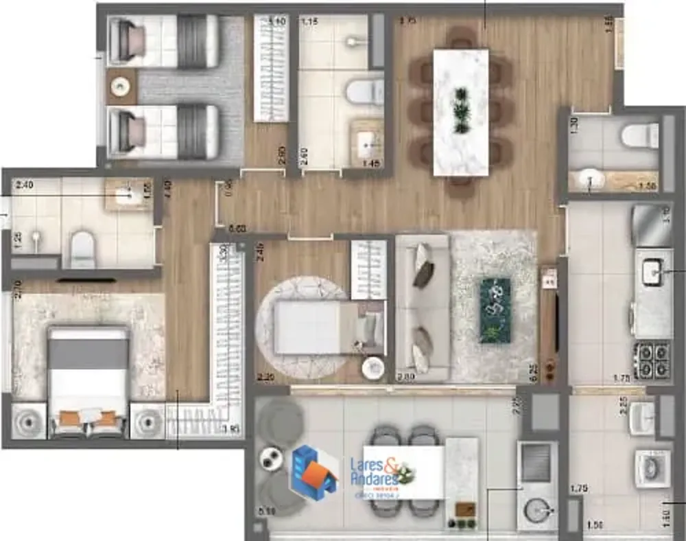Apartamento, 1 quarto, 47 m² - Foto 3