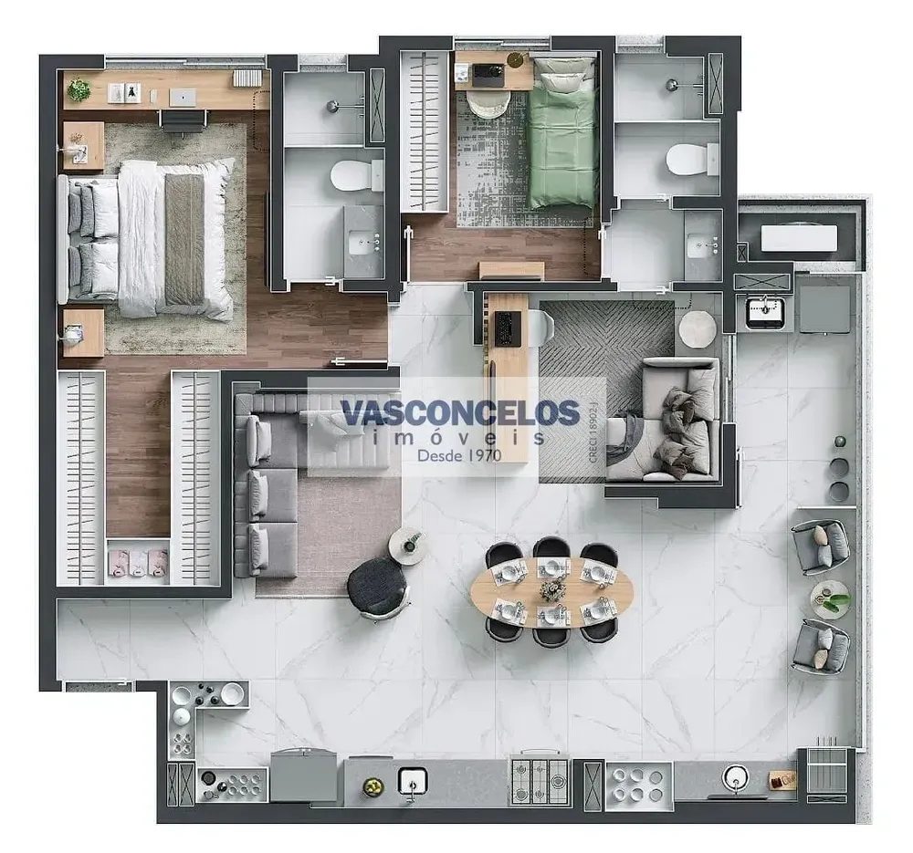 Apartamento, 2 quartos, 71 m² - Foto 1