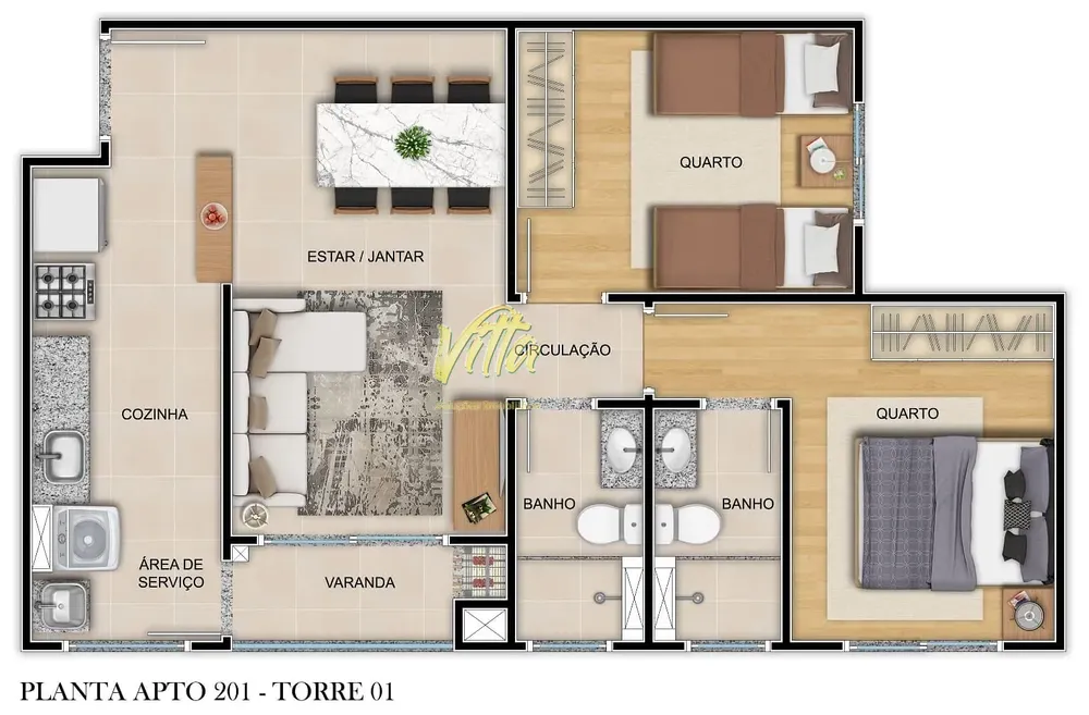 Apartamento, 2 quartos, 43 m² - Foto 8