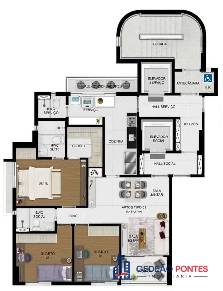 Apartamento, 3 quartos, 84 m² - Foto 2