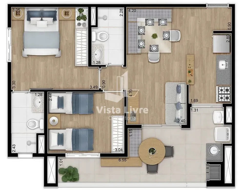Apartamento, 2 quartos, 62 m² - Foto 1