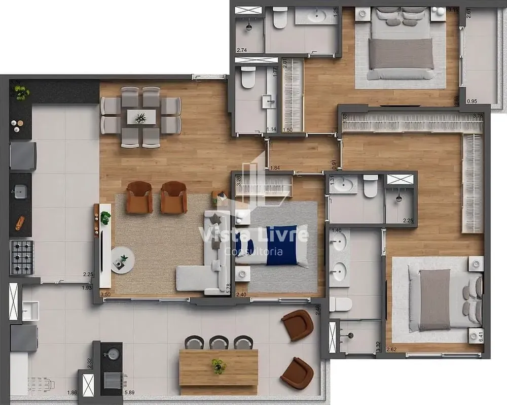 Apartamento, 3 quartos, 97 m² - Foto 1