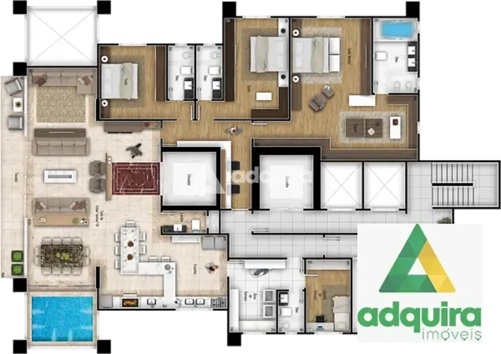 Apartamento, 3 quartos, 315 m² - Foto 2