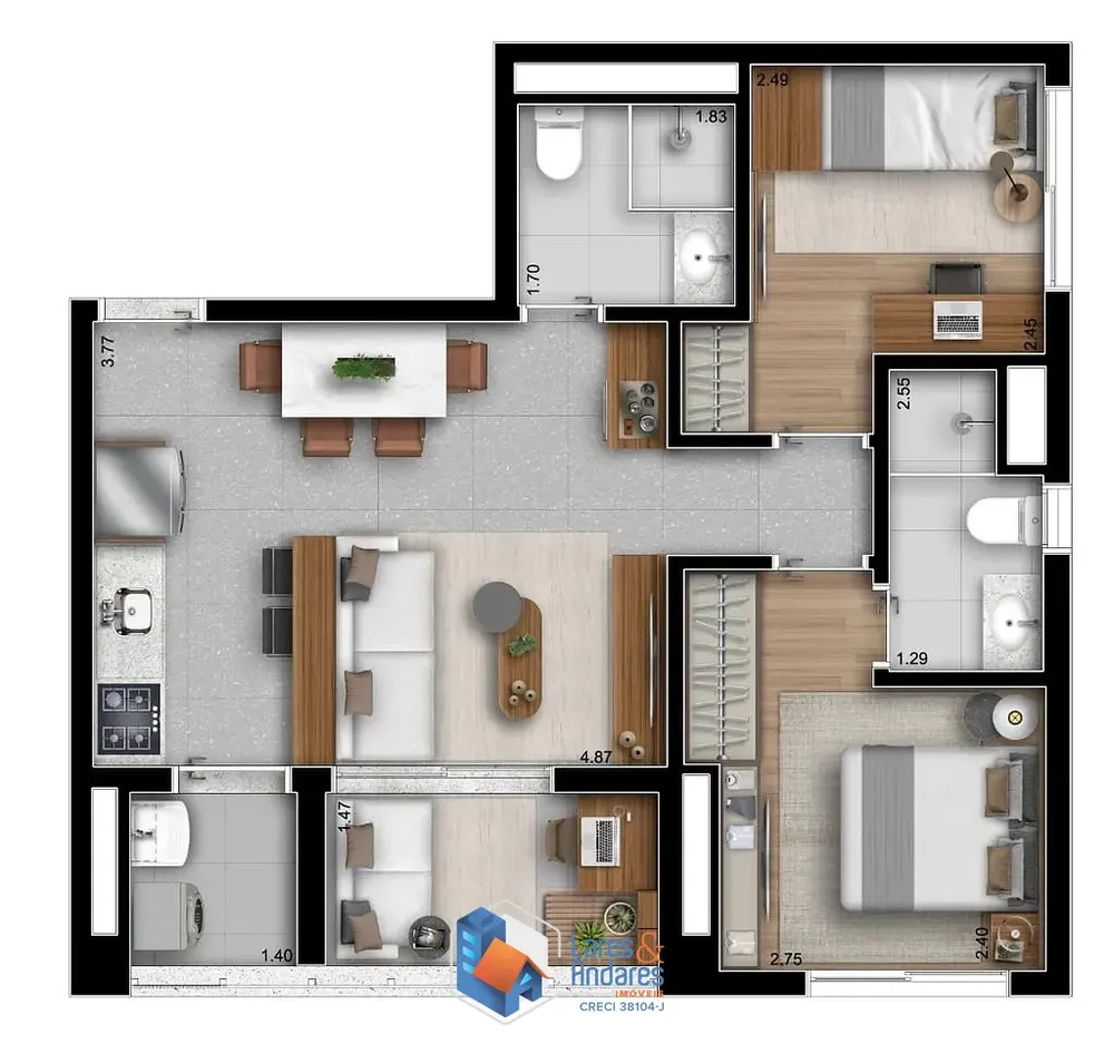 Apartamento, 2 quartos, 78 m² - Foto 4