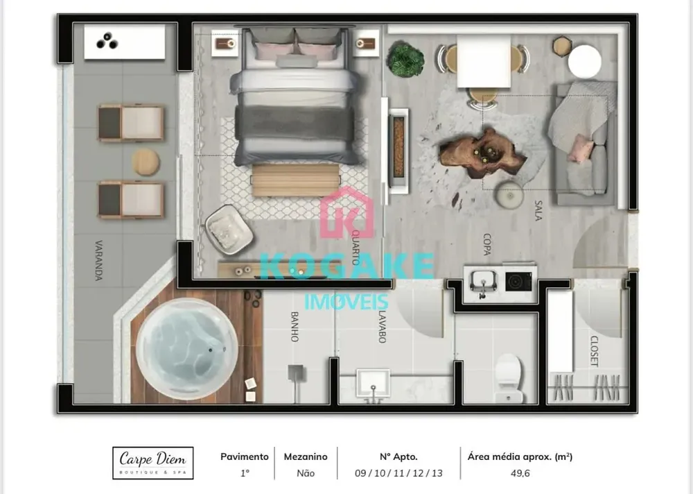 Apartamento, 1 quarto, 49 m² - Foto 2