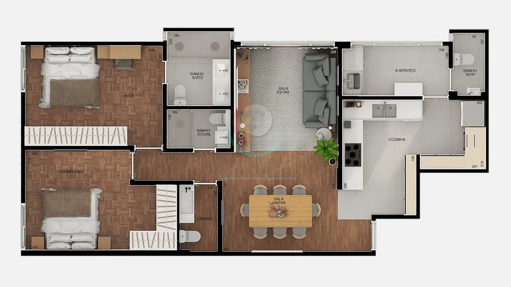 Apartamento, 2 quartos, 100 m² - Foto 1