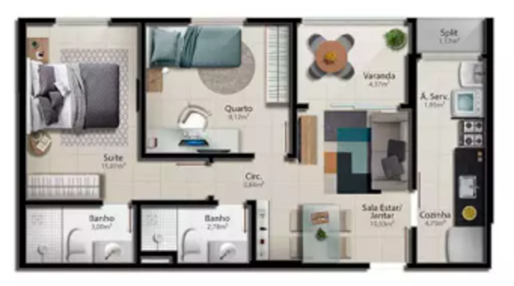 Apartamento à venda com 2 quartos, 63m² - Foto 4