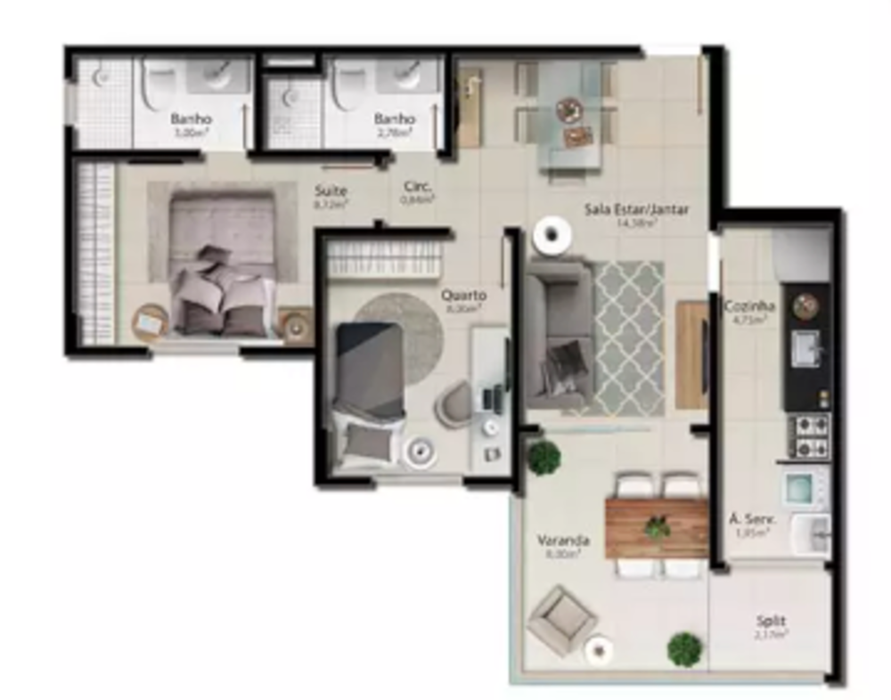 Apartamento à venda com 2 quartos, 63m² - Foto 6