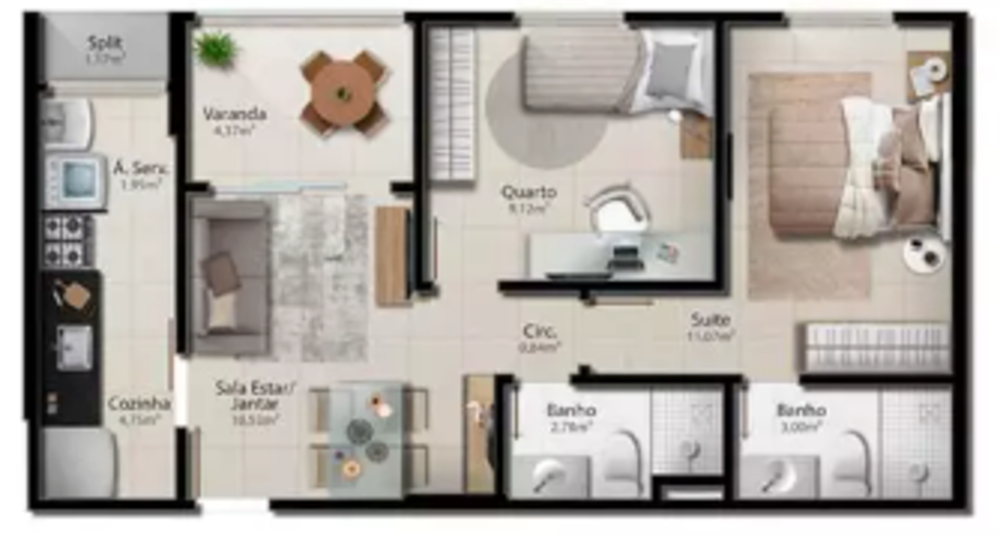 Apartamento à venda com 2 quartos, 63m² - Foto 5
