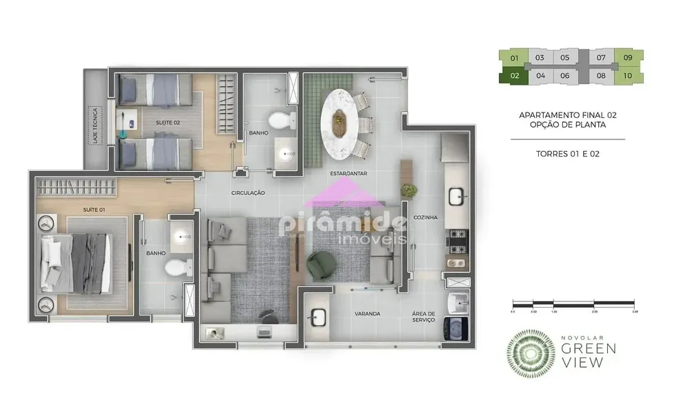 Apartamento, 3 quartos, 66 m² - Foto 1