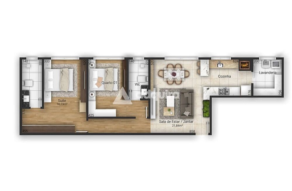 Apartamento à venda com 2 quartos, 156m² - Foto 1