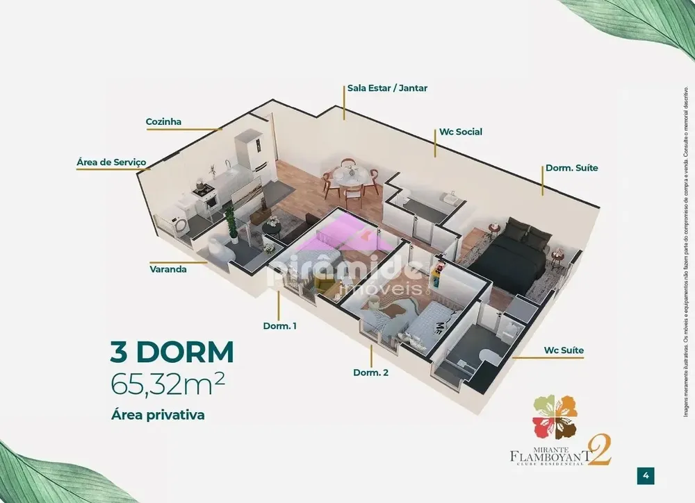 Apartamento, 3 quartos, 65 m² - Foto 3