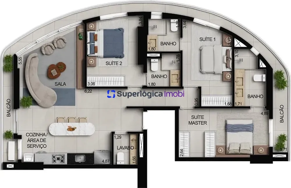 Apartamento, 2 quartos, 74 m² - Foto 1
