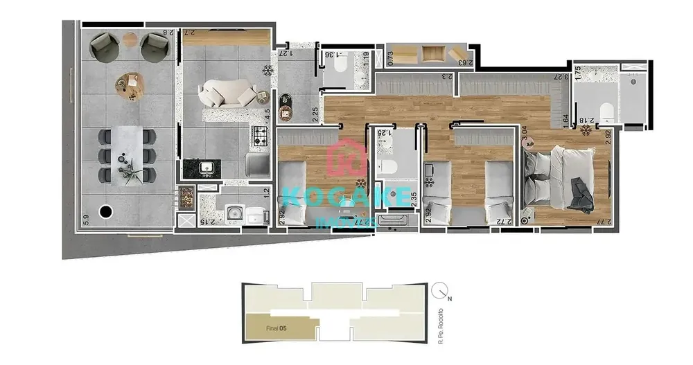 Apartamento, 3 quartos, 93 m² - Foto 3