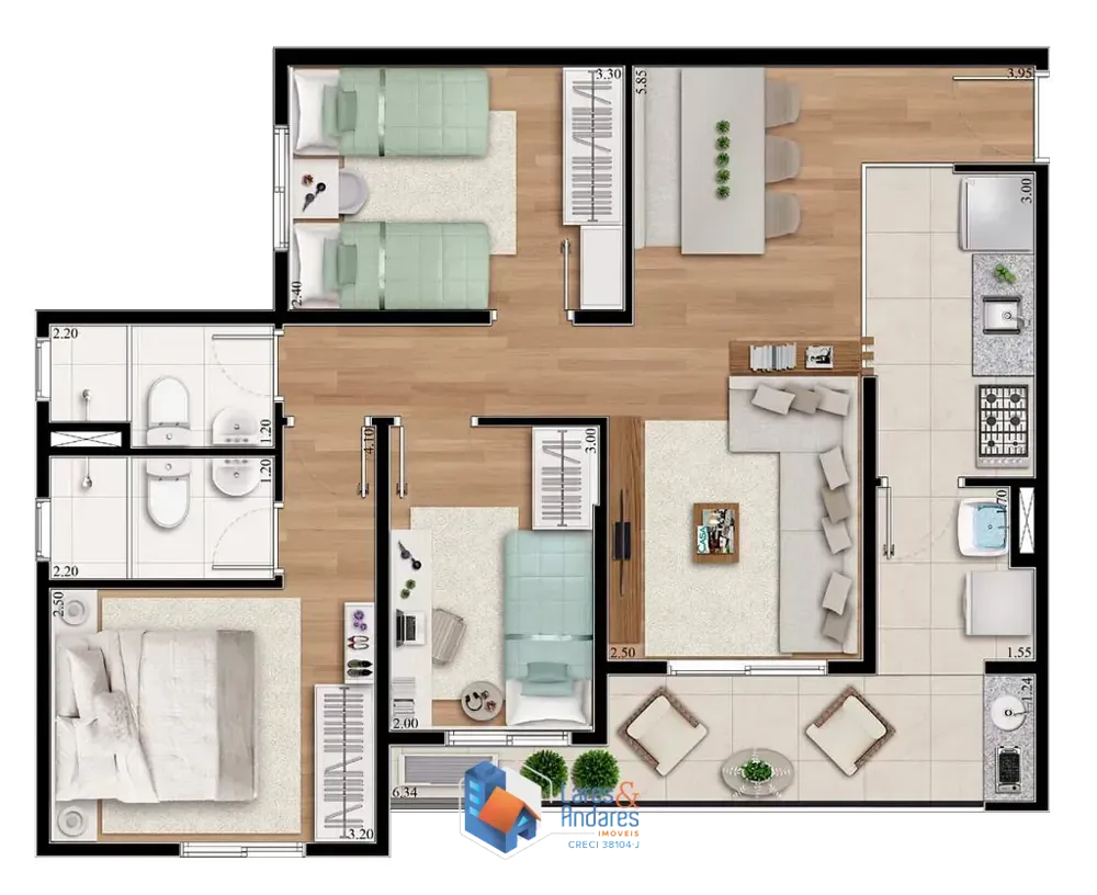Apartamento, 2 quartos, 45 m² - Foto 7