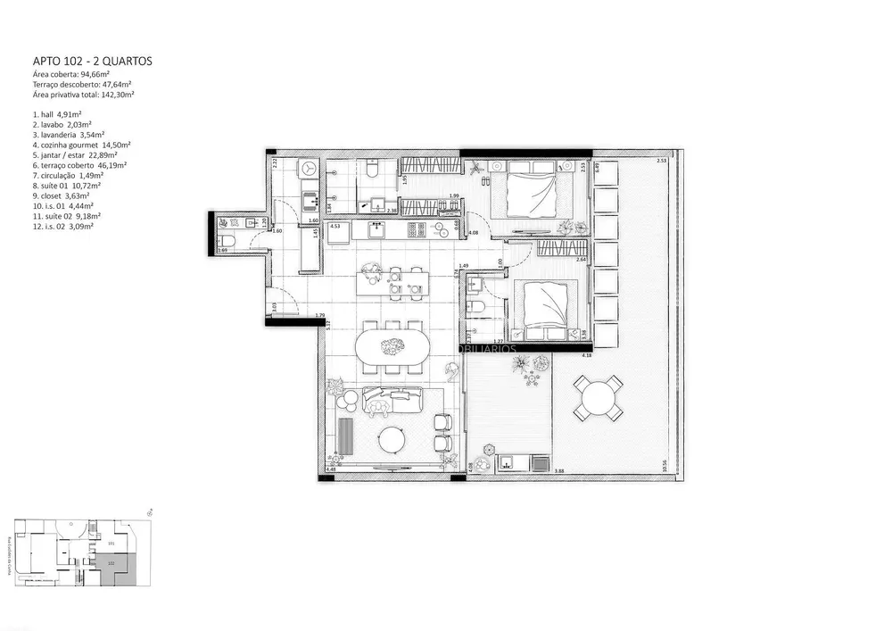 Apartamento, 2 quartos, 92 m² - Foto 2