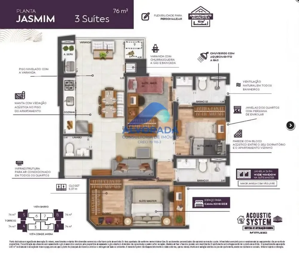 Apartamento, 3 quartos, 76 m² - Foto 1