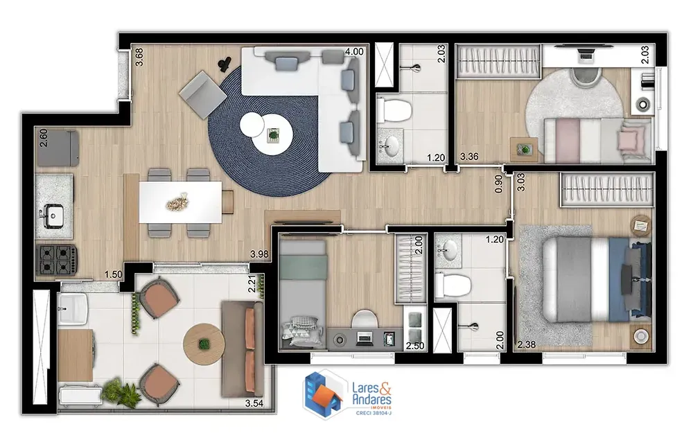 Apartamento, 2 quartos, 35 m² - Foto 3