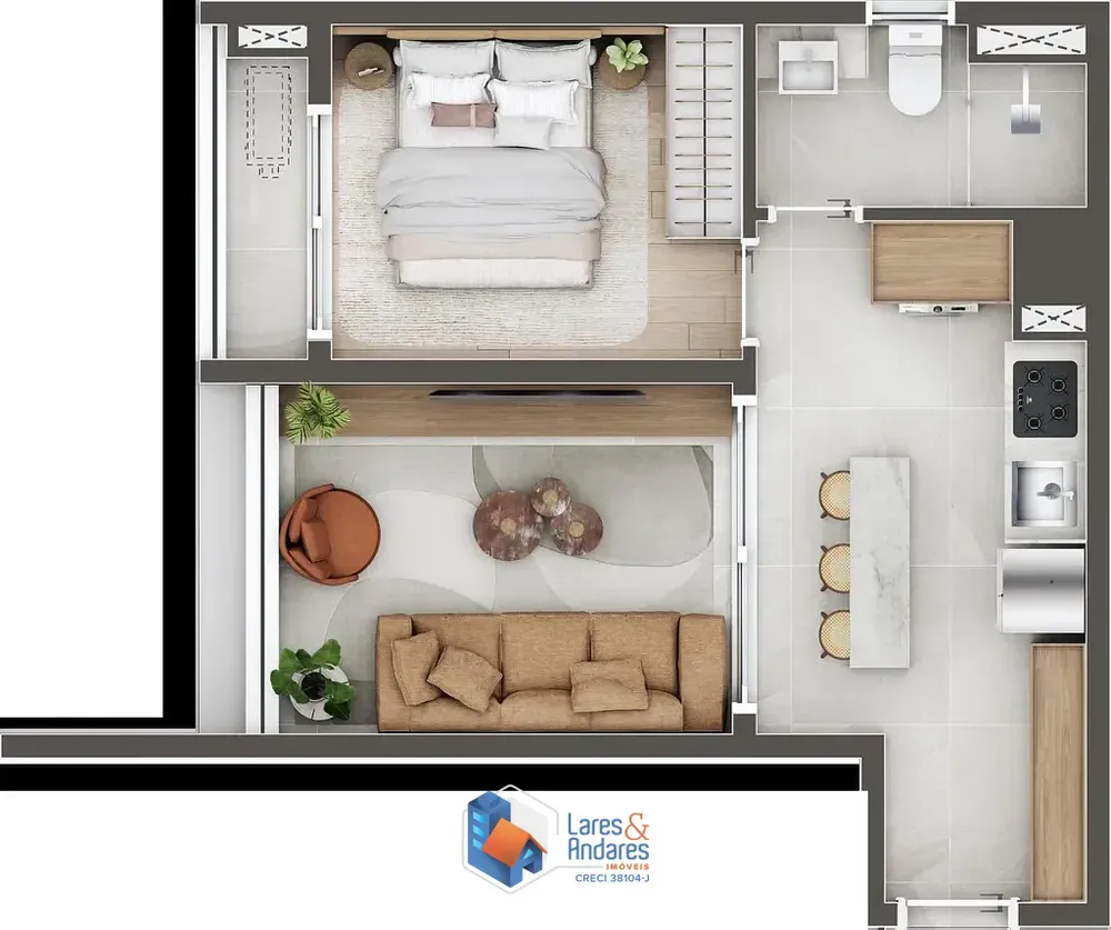 Apartamento, 1 quarto, 55 m² - Foto 3