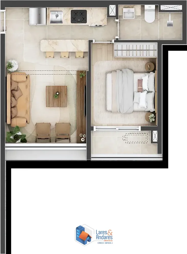 Apartamento, 1 quarto, 55 m² - Foto 2