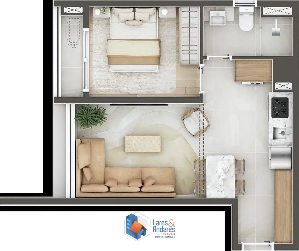 Apartamento, 1 quarto, 55 m² - Foto 4
