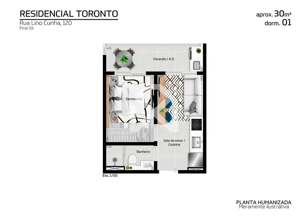 Apartamento, 1 quarto, 30 m² - Foto 5
