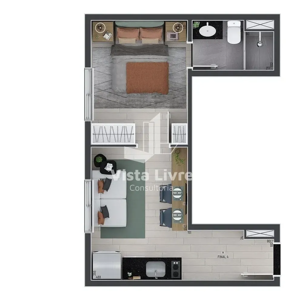 Apartamento, 1 quarto, 66 m² - Foto 2
