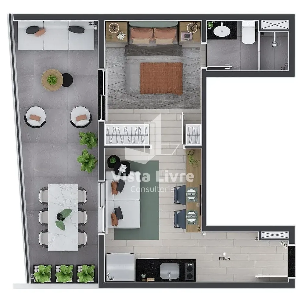 Apartamento, 1 quarto, 66 m² - Foto 4