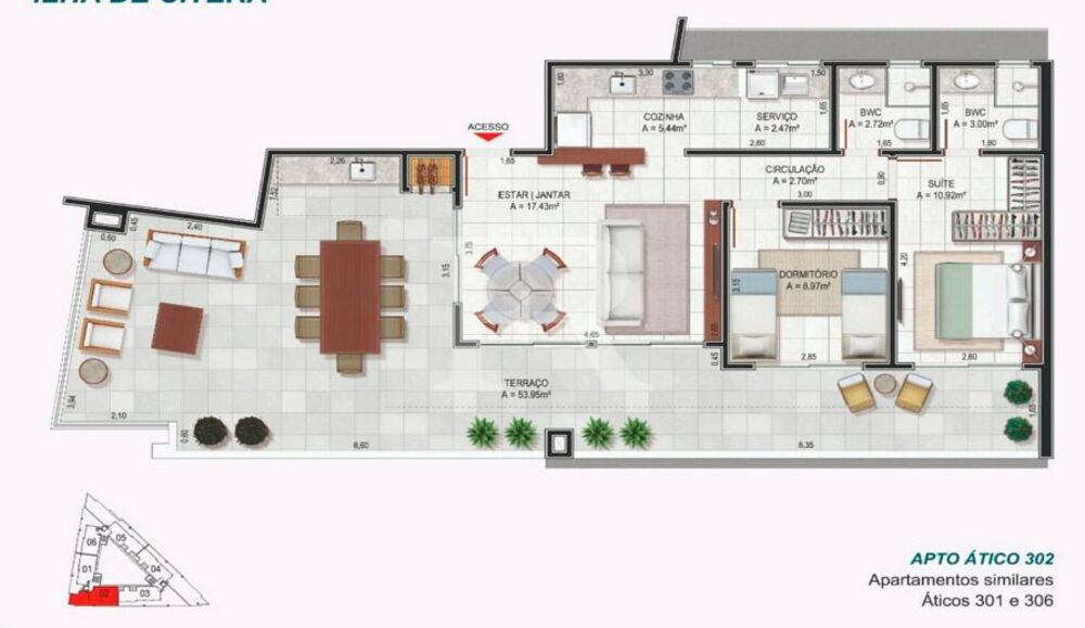 Cobertura à venda com 3 quartos, 78m² - Foto 2